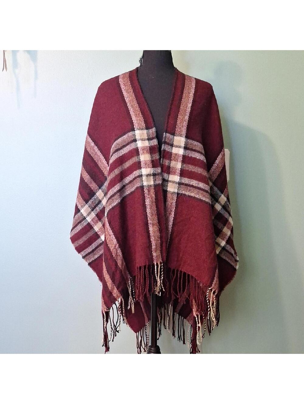 Red Fall Flannel Wrap One Size